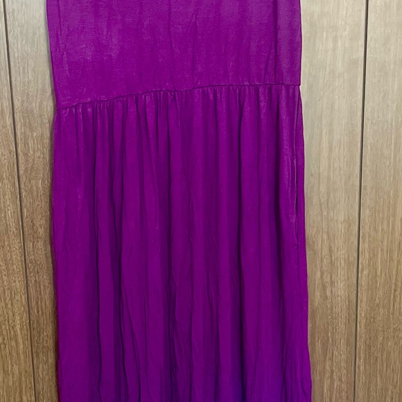 Purple Smocked A-Line Maxi Dress for Night Out - Picture 1 of 3